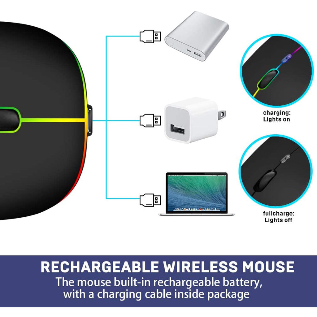 Wireless RGB Rechargeable Slim Mouse