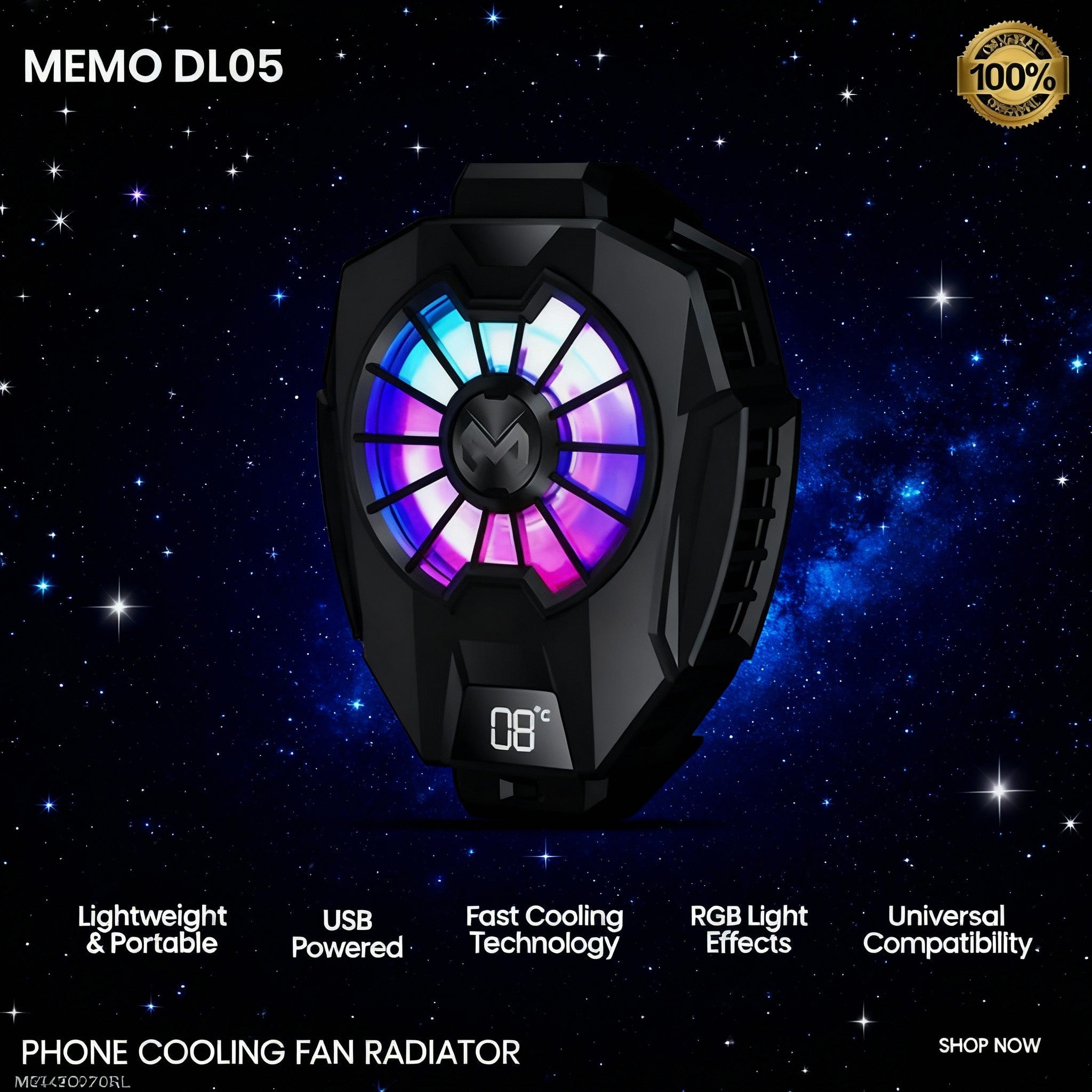 Mobile Phone Cooling Radiator with USB Earphone Cable Winder